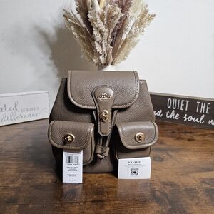 WEEKEND SALE...Coach Pebbled Leather Hadley Backpack in Dark Stone